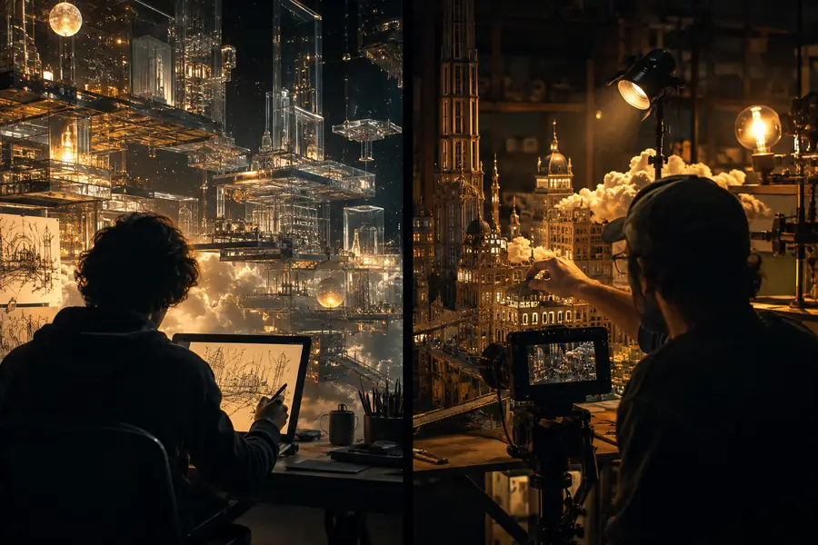 Side-by-side comparison concept for AI video workflows